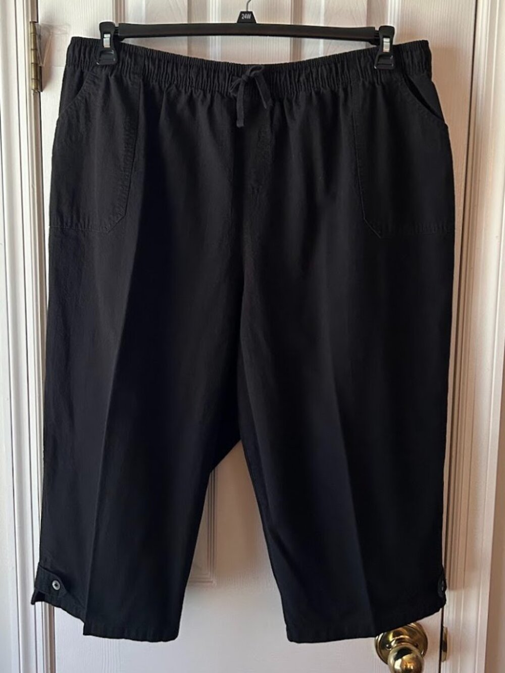 KIM ROGERS‎ 3X Cropped Short Pants Soft & Cool Cotton w/ Elastic & Pockets & Tie